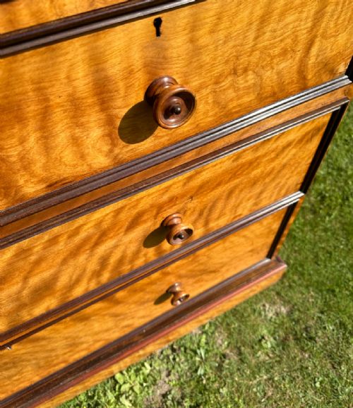 VICTORIAN SATINWOOD LINEN PRESS WARDROBE - ADDITIONAL PHOTO 6