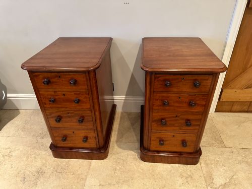 PAIR VICTORIAN BEDSIDE CHESTS - ADDITIONAL PHOTO 7