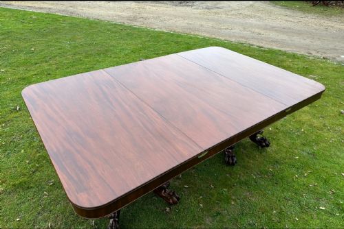 REGENCY MAHOGANY TWO PILLAR DINING TABLE - ADDITIONAL PHOTO 1