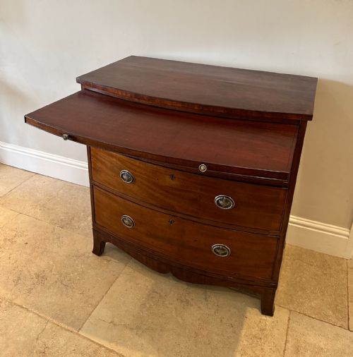 REGENCY BOW FRONTED MAHOGANY CHEST - ADDITIONAL PHOTO 4