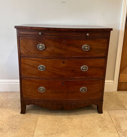 REGENCY BOW FRONTED MAHOGANY CHEST - ADDITIONAL PHOTO 7