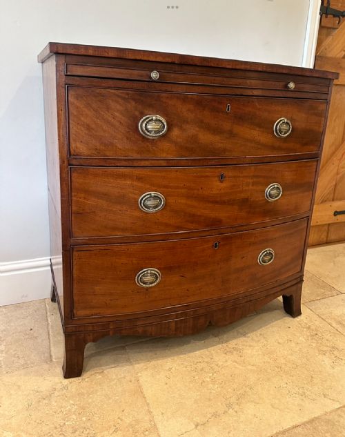 REGENCY BOW FRONTED MAHOGANY CHEST - ADDITIONAL PHOTO 8