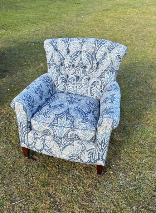 EDWARDIAN HOWARD SONS STYLE ARMCHAIR - ADDITIONAL PHOTO 4