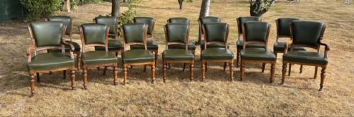 Set of 14 Oak Victorian Dining Chairs