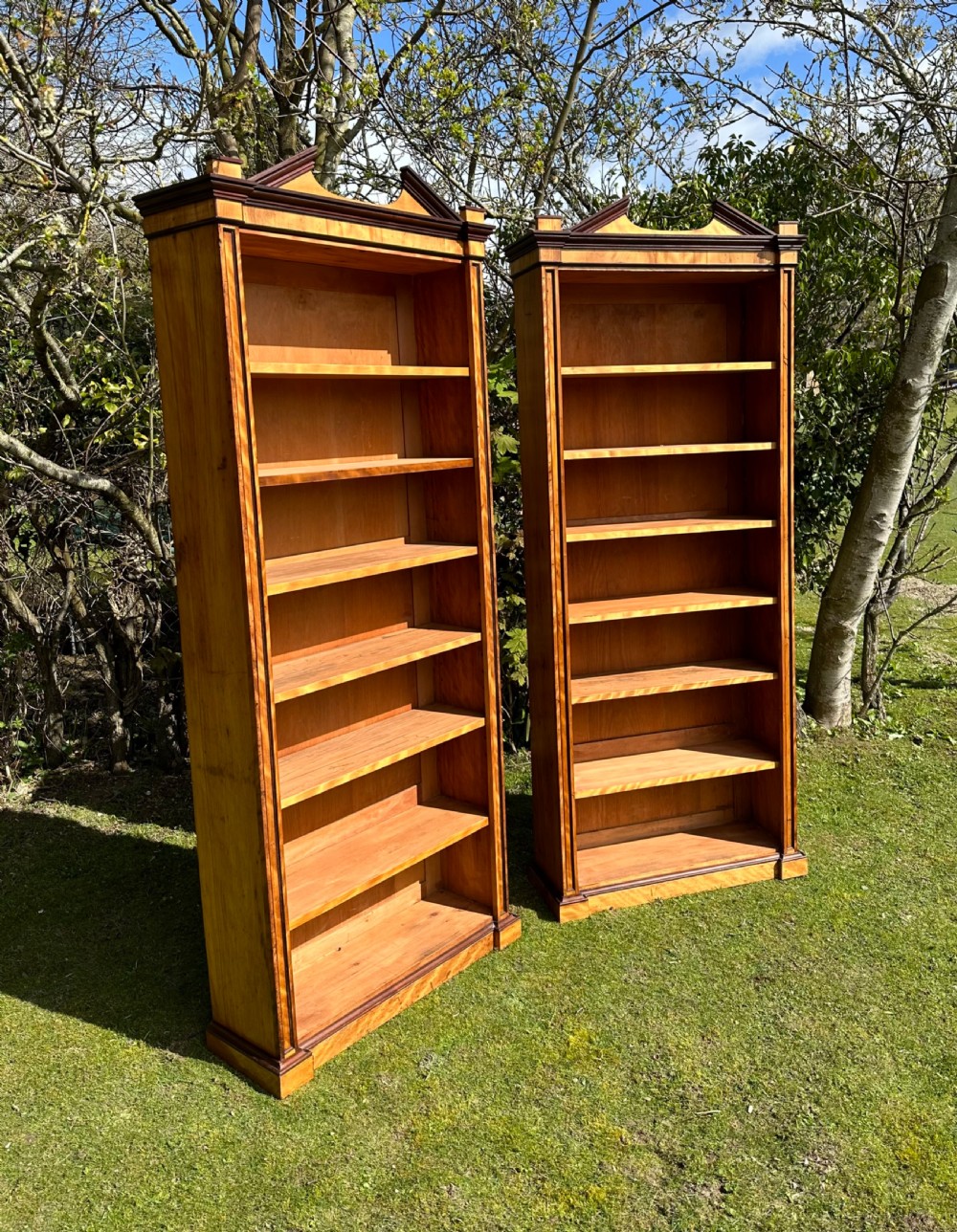 A Pair of Victorian Satinwood Bookcases View V
