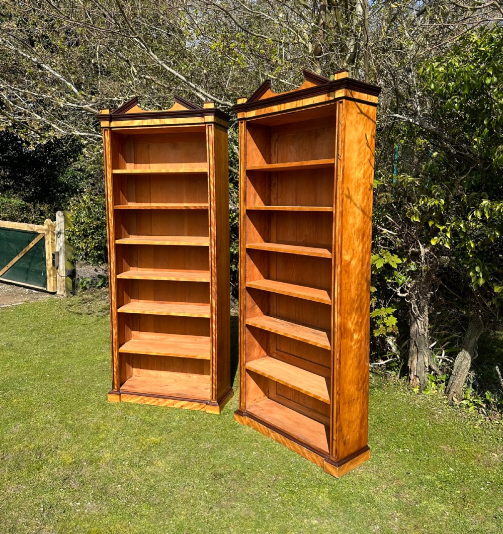 A Pair of Victorian Satinwood Bookcases View VII