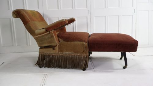 19THC FRENCH RECLINER CHAIR DAYBED
