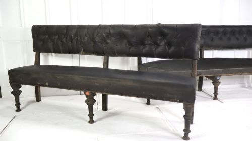 A PAIR OF 19 CENTURY IRISH COUNTRY HOUSE HALL BENCHES - ADDITIONAL PHOTO 1