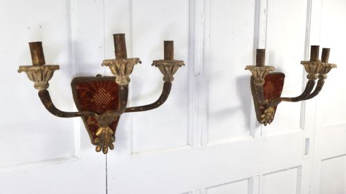 A PAIR OF ITALIAN REGENCY WALL SCONCES