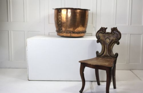 19THC LARGE COPPER RIVETED POT - ADDITIONAL PHOTO 3