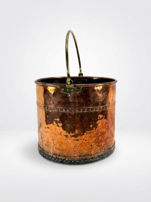 19THC COPPER POT BUCKET