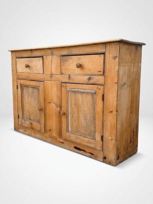 LARGE 19THC PITCH PINE DRESSER BASE - ADDITIONAL PHOTO 1