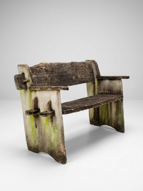 1900S RUSTIC ENGLISH GARDEN BENCH - ADDITIONAL PHOTO 1
