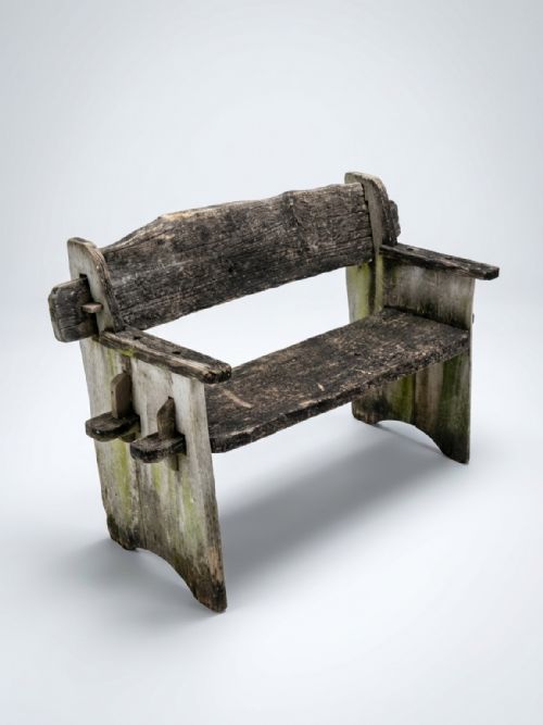 1900S RUSTIC ENGLISH GARDEN BENCH - ADDITIONAL PHOTO 4