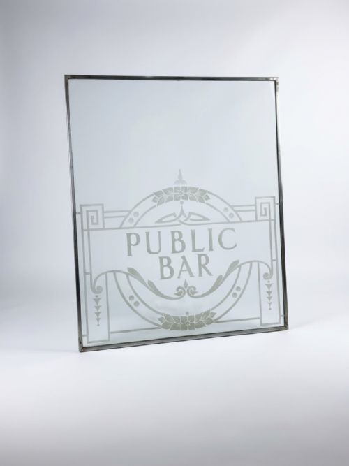 Large 19thc Etched Pub Window