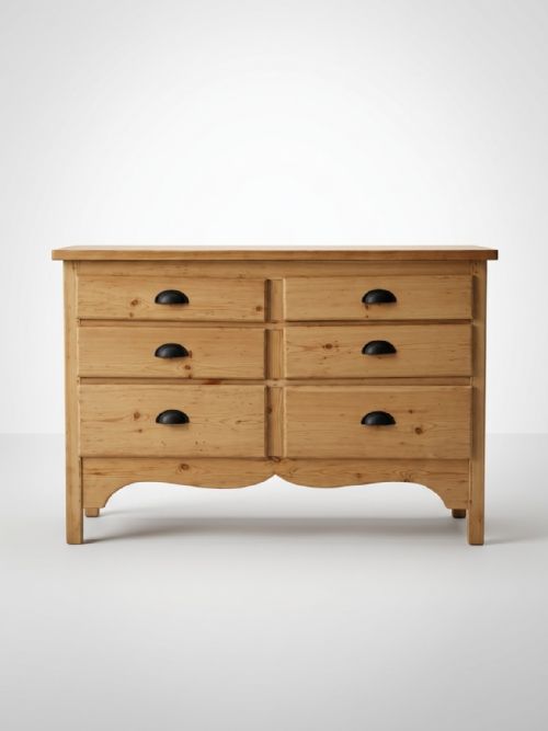 19thc Bank of 6  Pine  Drawers