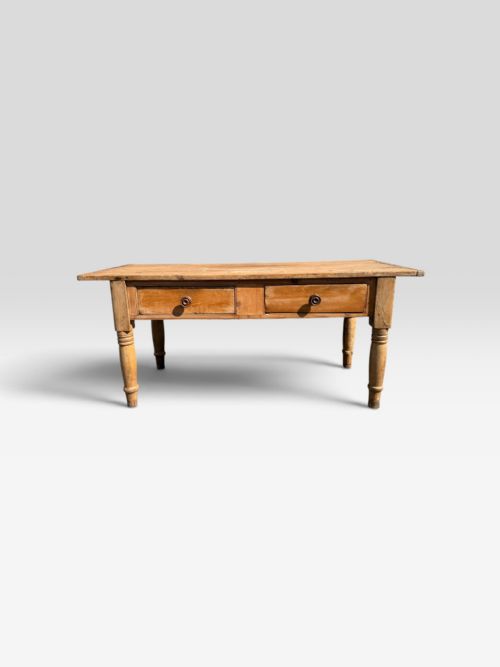 19thc Pitch Pine Farmhouse Table