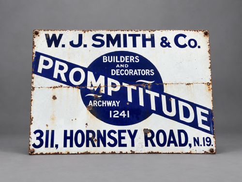 Huge North London Enamel Sign C1920s