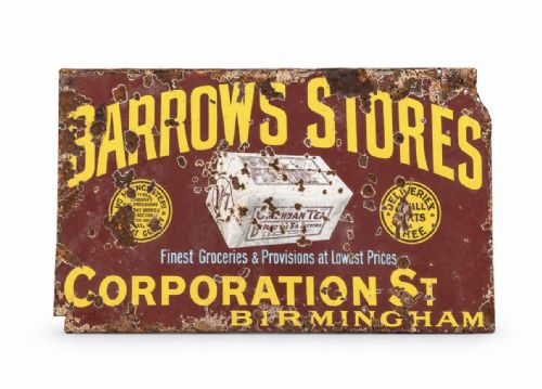 Pictorial 1920s Enamel Sign