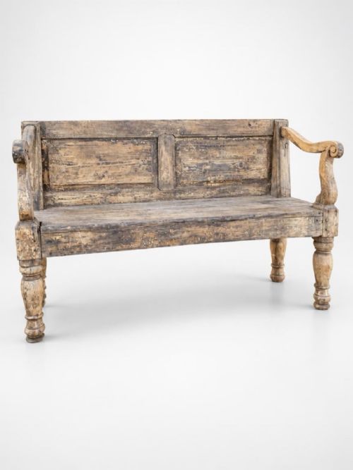 19thc Irish Pine Bench