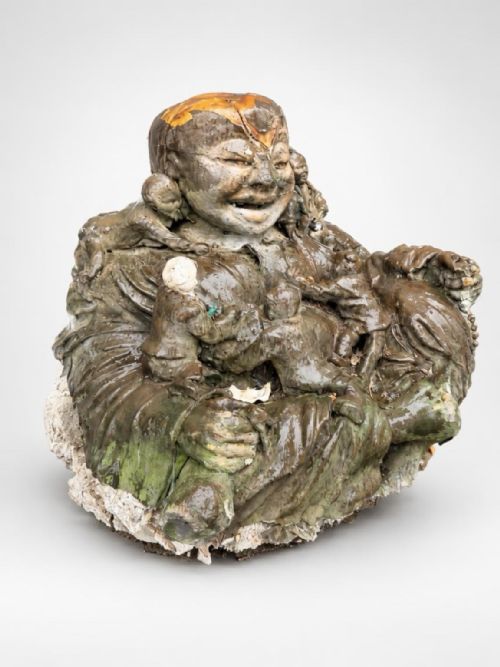 1900s Plaster Large  Buddha Statue