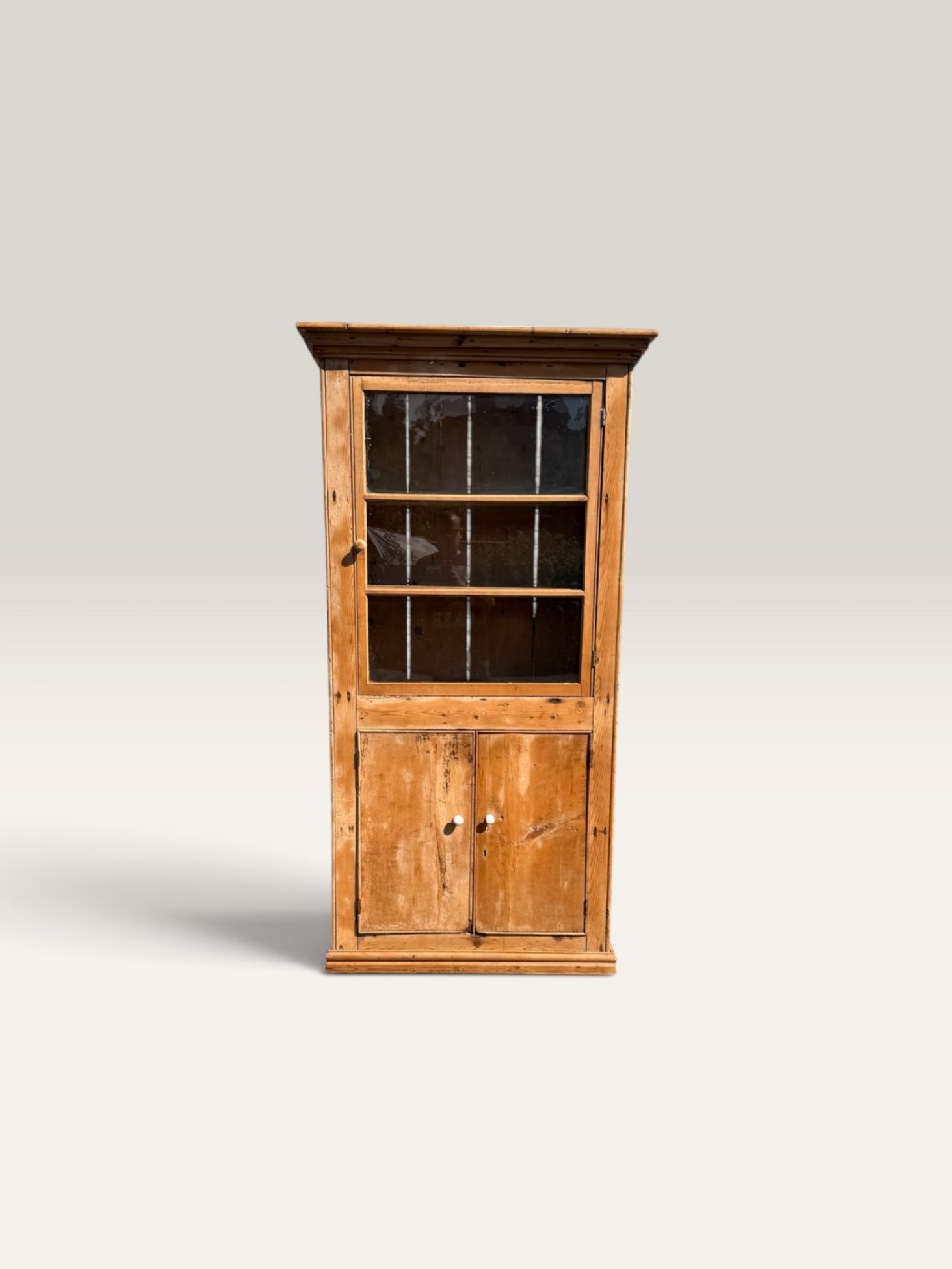 19thc pitch glazed cupboard 