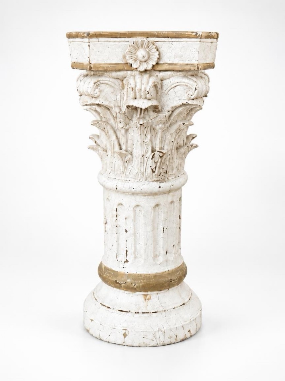 19thc carved display column 