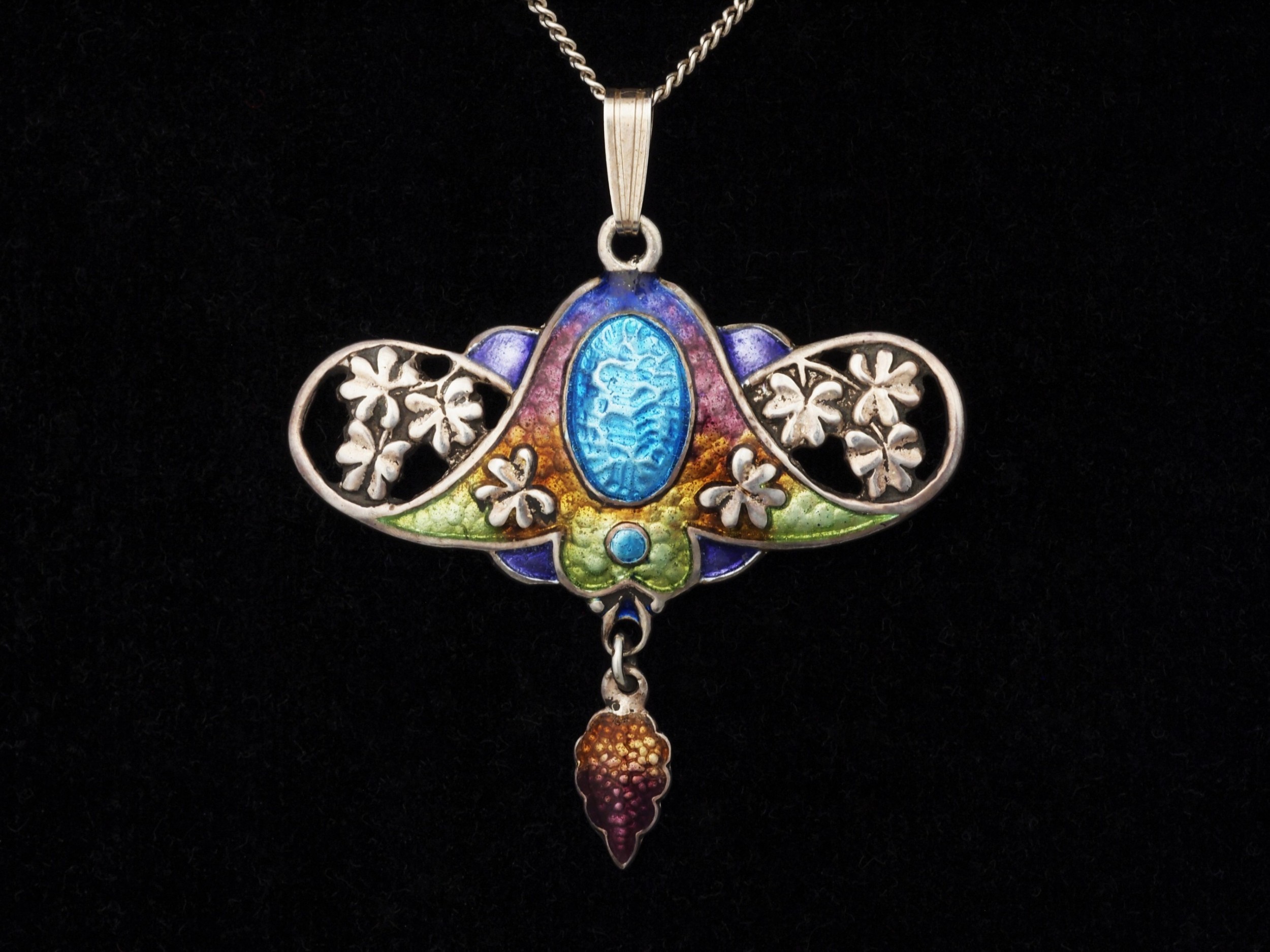 Silver And Enamel Art Nouveau Pendant