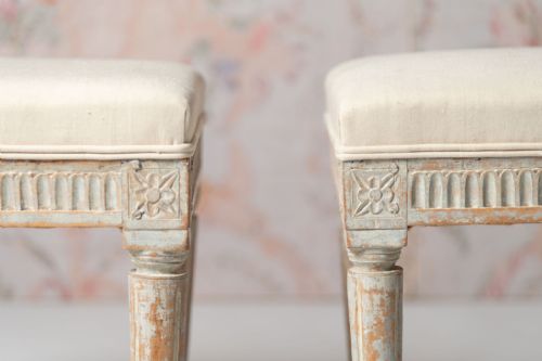 PAIR OF ANTIQUE SWEDISH STOOLS - ADDITIONAL PHOTO 1