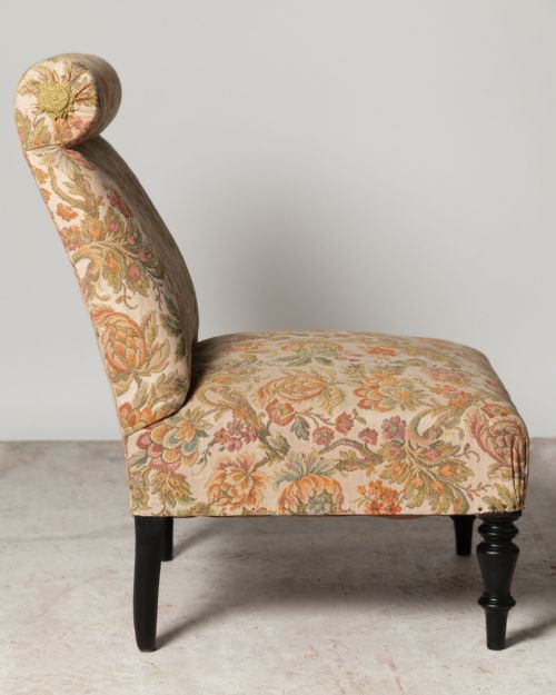 ANTIQUE FRENCH SLIPPER CHAIR FOR UPHOLSTERY - ADDITIONAL PHOTO 2