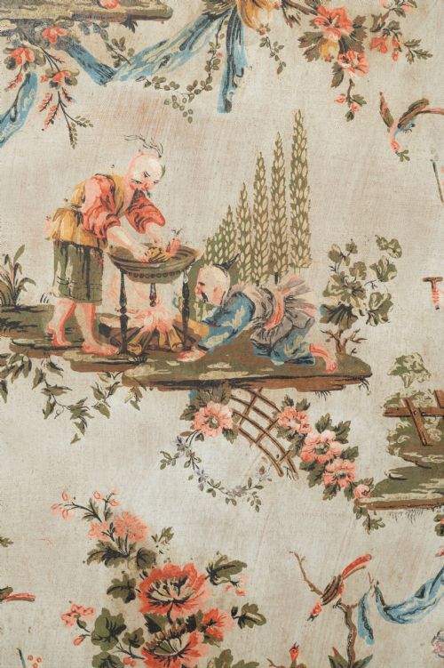 TWO CHINOISERIE FRENCH CANVAS PANELS - ADDITIONAL PHOTO 1