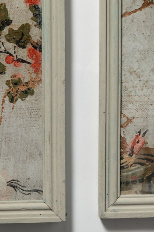 TWO CHINOISERIE FRENCH CANVAS PANELS - ADDITIONAL PHOTO 7