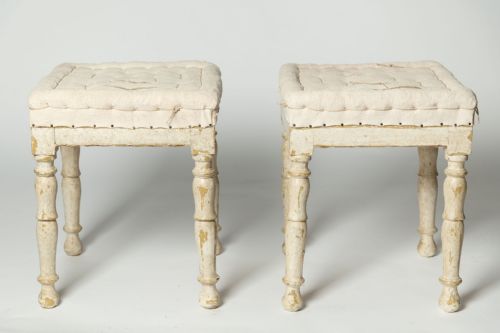 PAIR OF ANTIQUE SWEDISH STOOLS - ADDITIONAL PHOTO 2