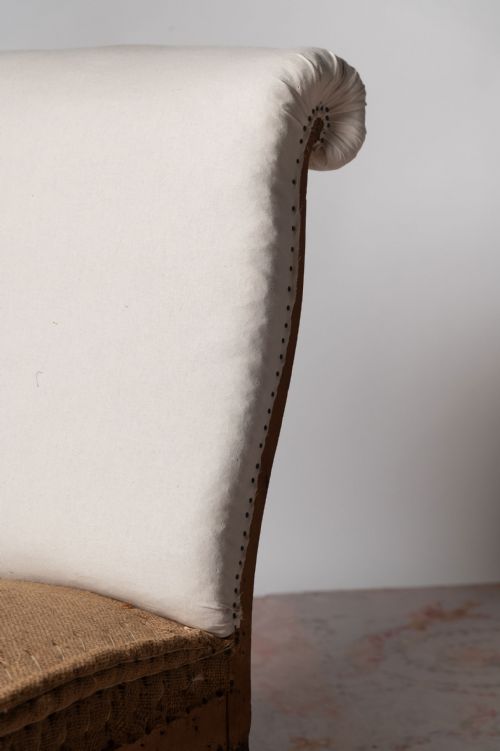 NAPOLEON III FRENCH SCROLL BACK SLIPPER CHAIR - ADDITIONAL PHOTO 2