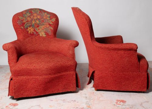 ANTIQUE FRENCH PAIR OF CHAIRS FOR UPHOLSTERY - ADDITIONAL PHOTO 1