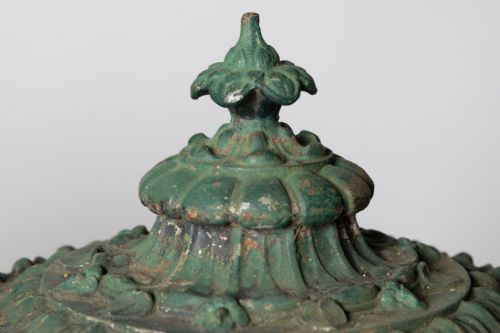 PAIR OF ANTIQUE URNS WITH THE ORIGINAL LIDS - ADDITIONAL PHOTO 2