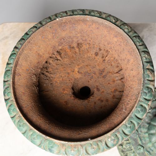 PAIR OF ANTIQUE URNS WITH THE ORIGINAL LIDS - ADDITIONAL PHOTO 9