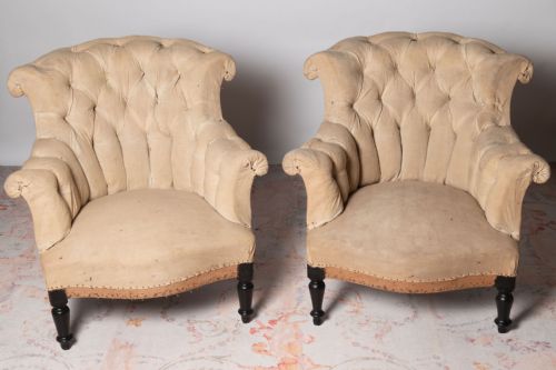 ANTIQUE FRENCH PAIR OF CHAIRS - ADDITIONAL PHOTO 1