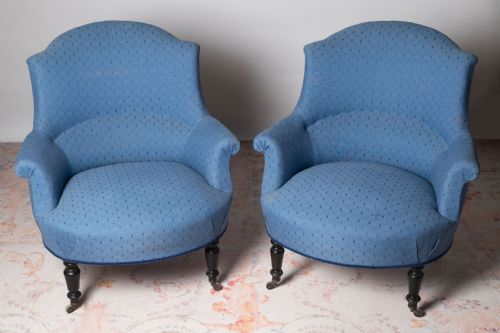 NAPOLEON III PAIR OF CHAIRS READY FOR UPHOLSTERY