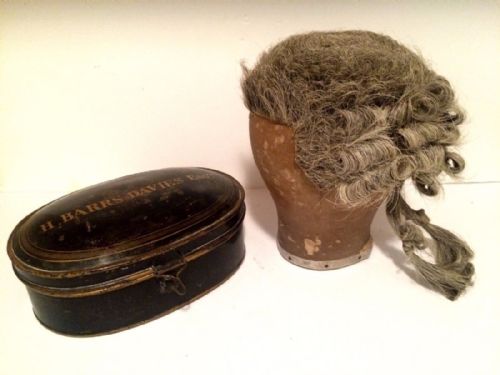 Victorian Ravenscroft Barristers Wig in Original Tin
