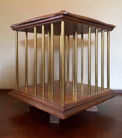 Small Edwardian Oak Tabletop Revolving Bookcase