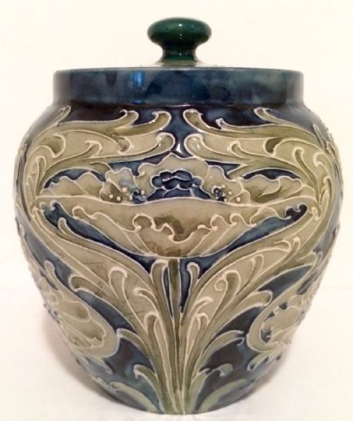 William Moorcroft Late Florian Poppy Tobacco Jar and Lid