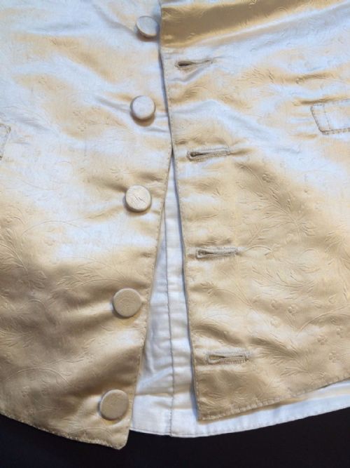 fig 2. 19th Century Mens Silk Waistcoat with Damask Floral Decoration