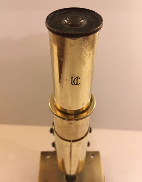 fig 4. Antique Leitz Wetzlar Brass Microscope from Queens College Cambridge University