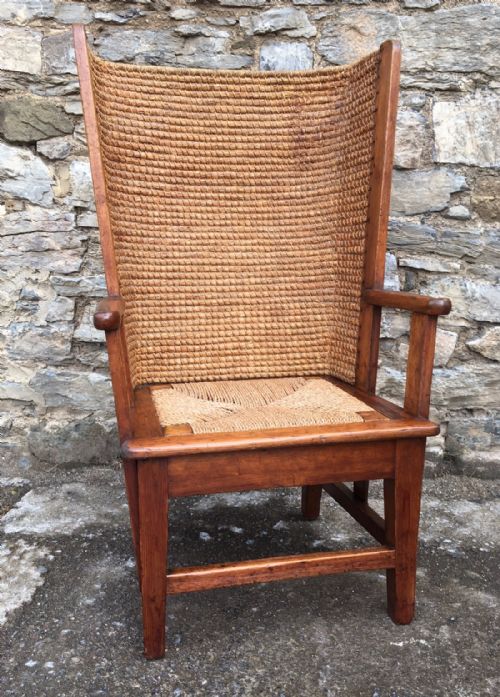 fig 1. Antique Arts and Crafts Ladies Orkney Chair