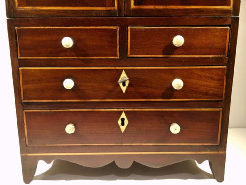 fig 1. Antique 19th Century Apprentice Made Miniature Linen Press