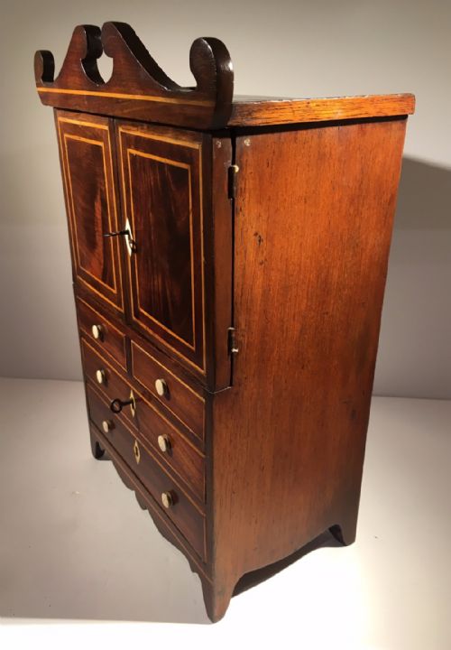fig 2. Antique 19th Century Apprentice Made Miniature Linen Press
