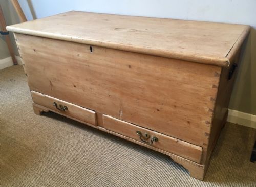 Antique Pine Mule Chest with Drawers