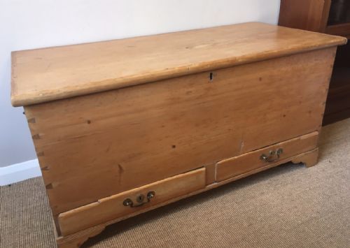 fig 1. Antique Pine Mule Chest with Drawers