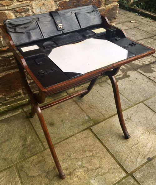 fig 1. Antique 19th Century Folding Campaign Writing Table Desk